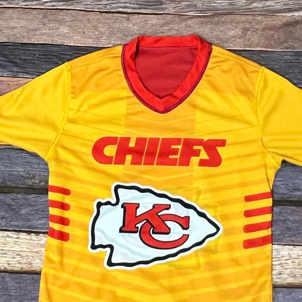 KC Chiefs Flag Football Kansas City Boys Kids Reversible Jersey Youth